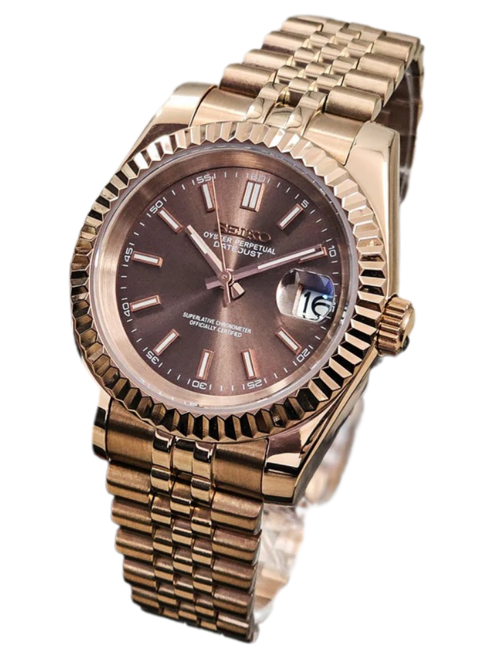 Date J Fluted - Chocolat Rose Gold