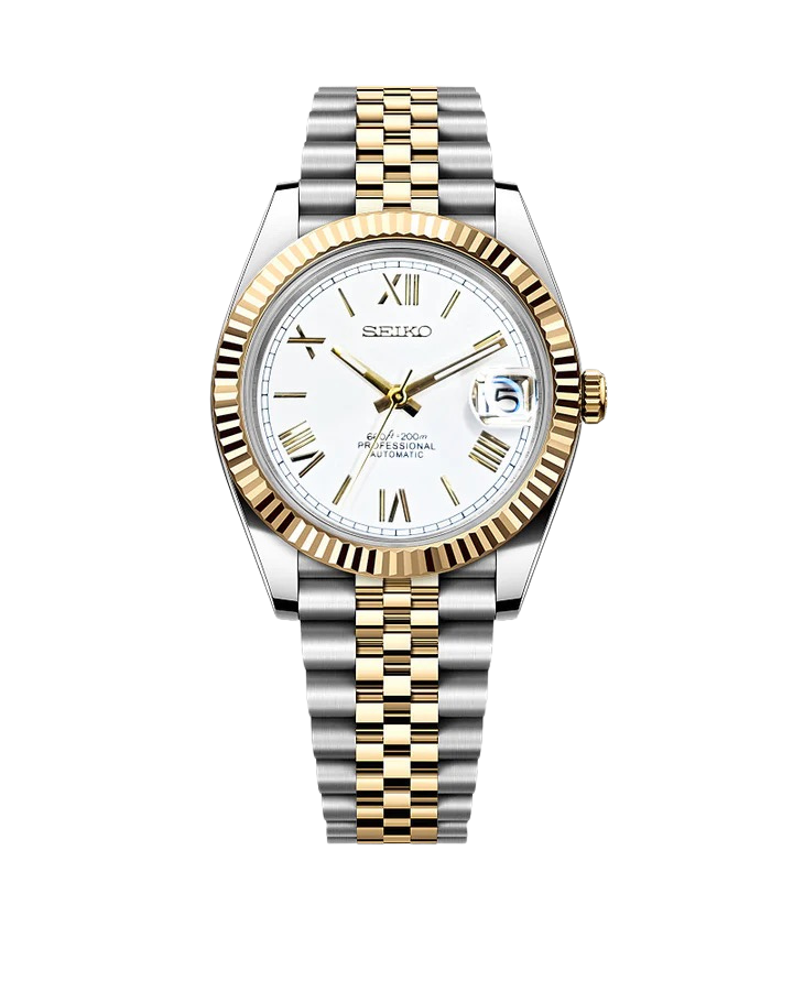 Date J Fluted - Roman Two-tone Bright