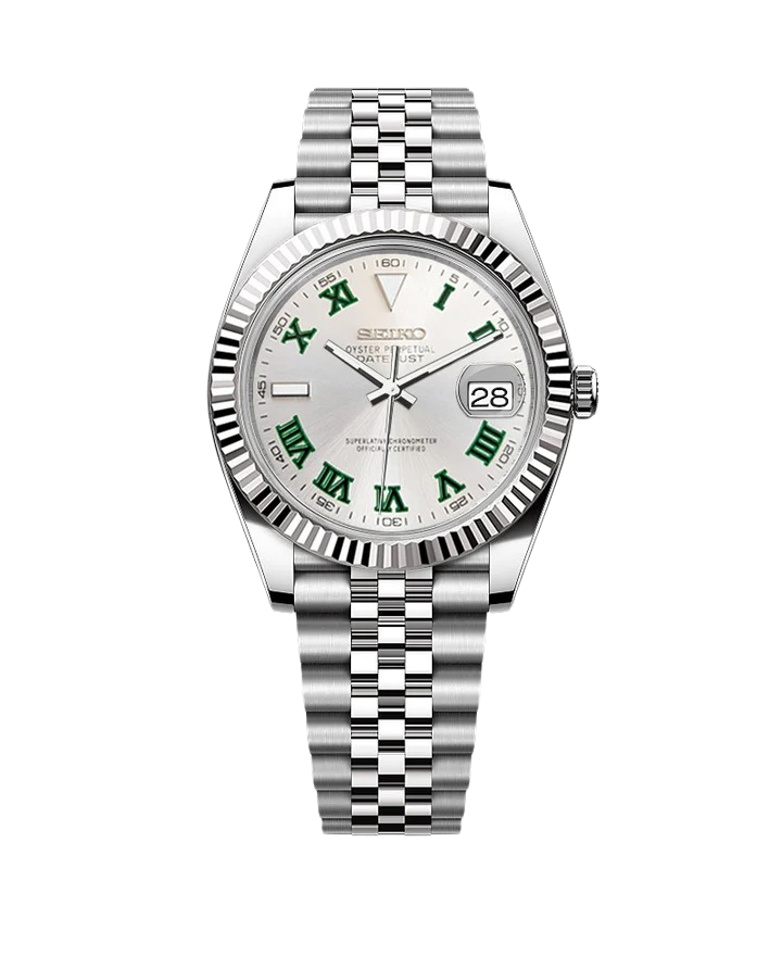 Date J Fluted - Wimbledon Silver