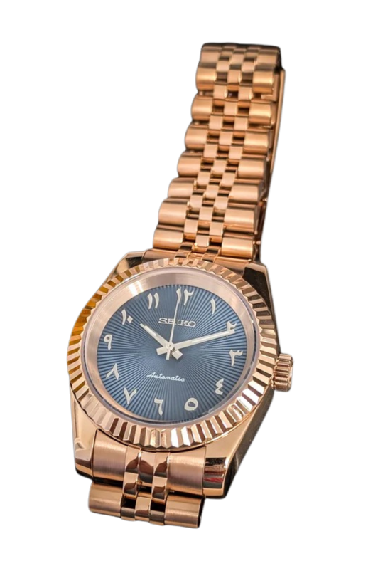 Date J Fluted - Arabic Sea Blue with Rose Gold