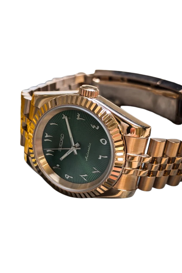 Date J Fluted - Arabic Deep Green with Rose Gold