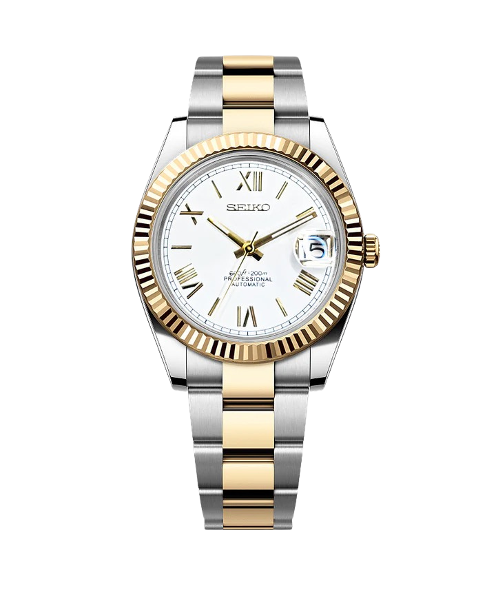 Date J Fluted - Roman Two-tone Bright