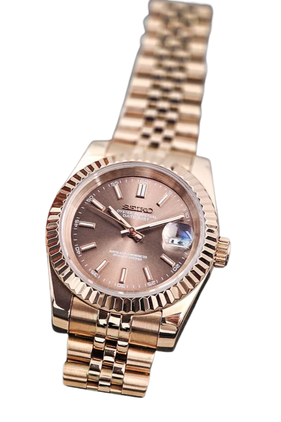 Date J Fluted - Chocolat Rose Gold