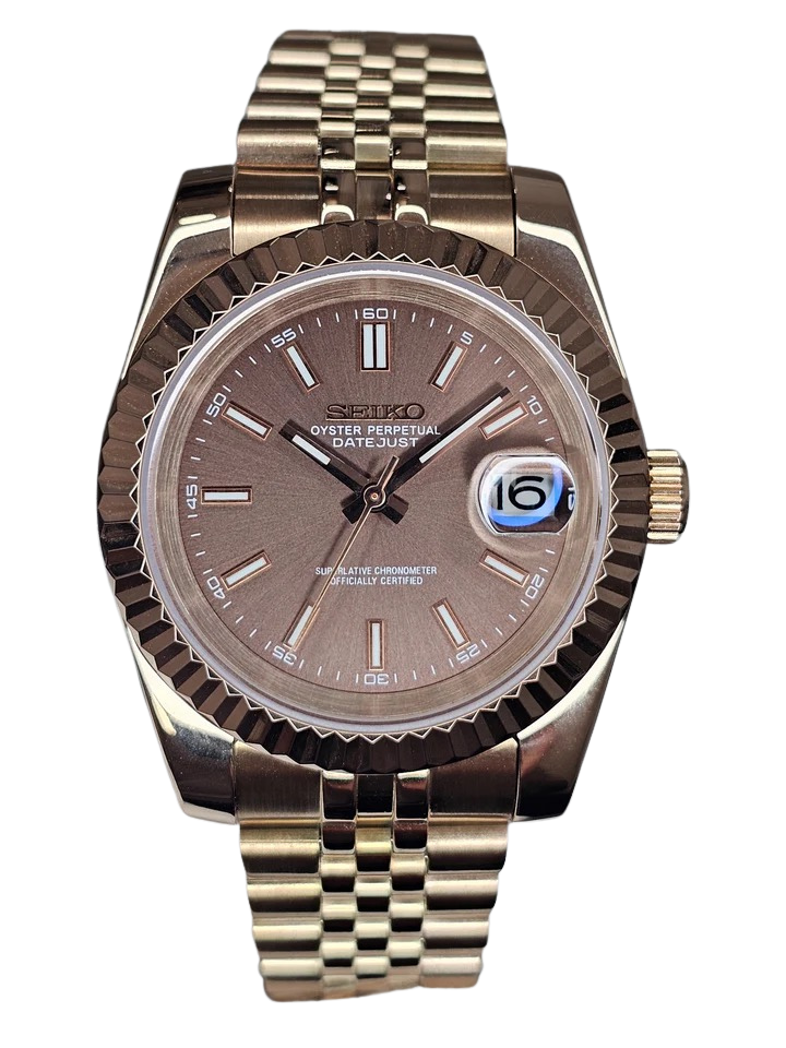 Date J Fluted - Chocolat Rose Gold