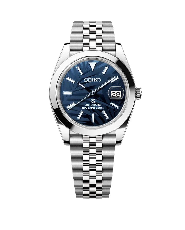 Date J Smooth - Palm Leaves Blue