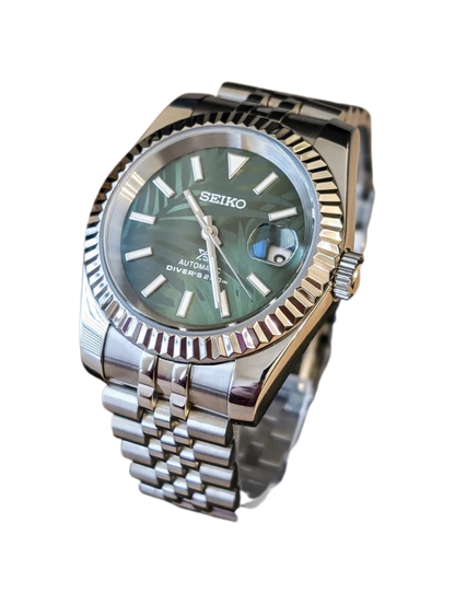 Date J Fluted - Palm Leaves Green