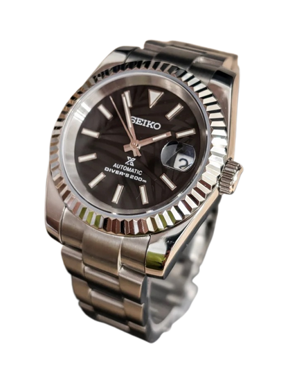 Date J Fluted - Palm Leaves Black