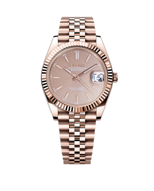 Date J Fluted - Chocolat Rose Gold
