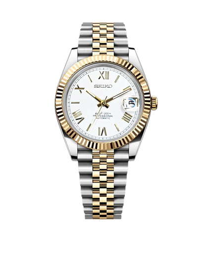 Date J Fluted - Roman Two-tone Bright