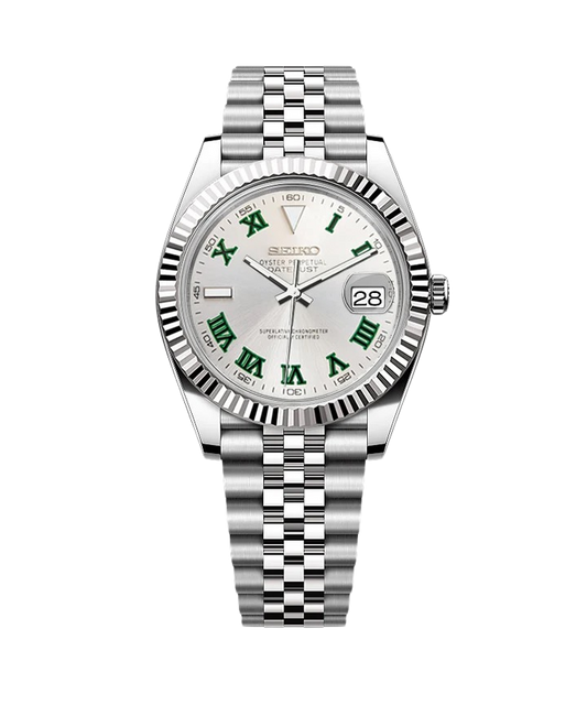 Date J Fluted - Wimbledon Silver