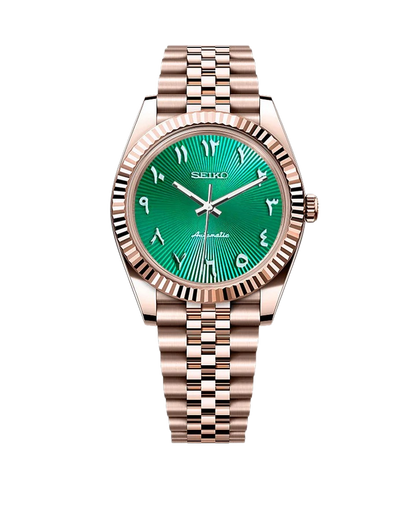 Date J Fluted - Arabic Deep Green with Rose Gold