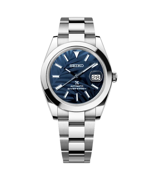 Date J Smooth - Palm Leaves Blue