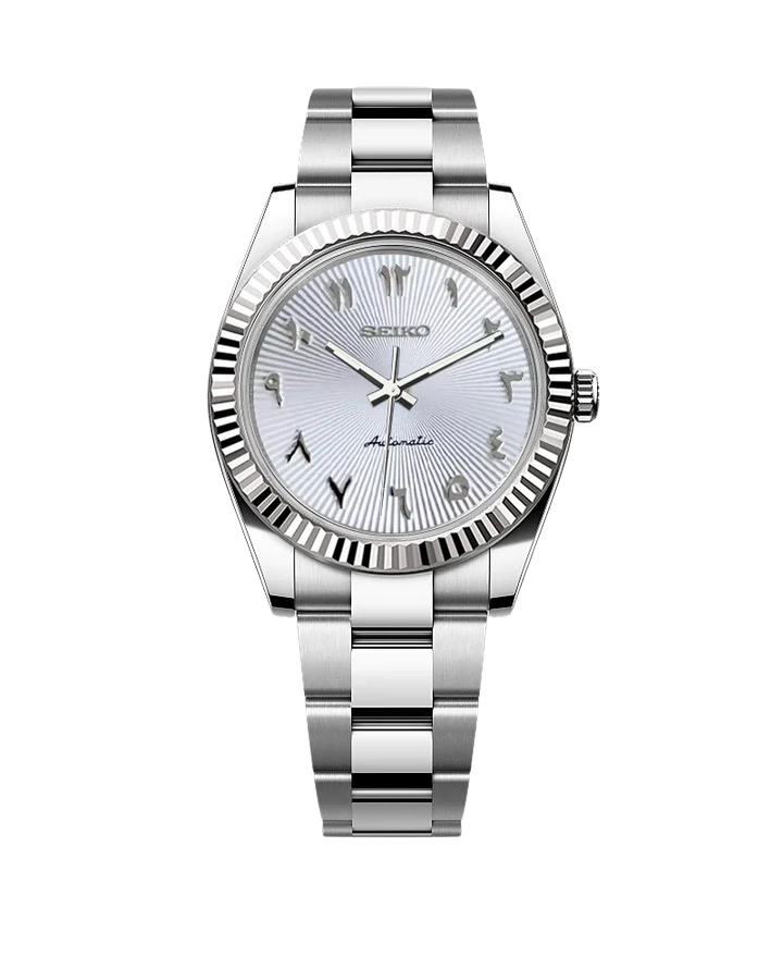 Date J Fluted - Arabic Silver