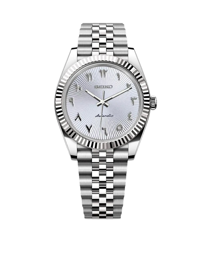 Date J Fluted - Arabic Silver