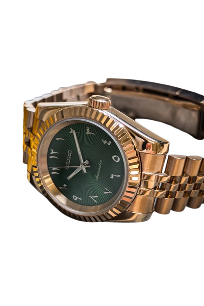 Date J Fluted - Arabic Deep Green with Rose Gold