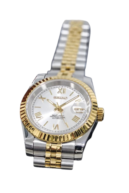 Date J Fluted - Roman Two-tone Bright