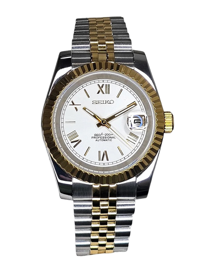 Date J Fluted - Roman Two-tone Bright