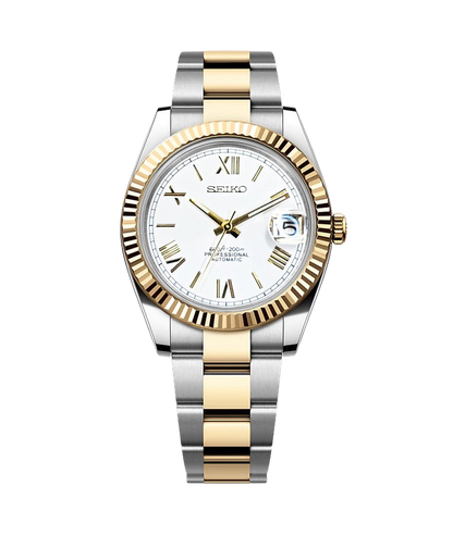 Date J Fluted - Roman Two-tone Bright