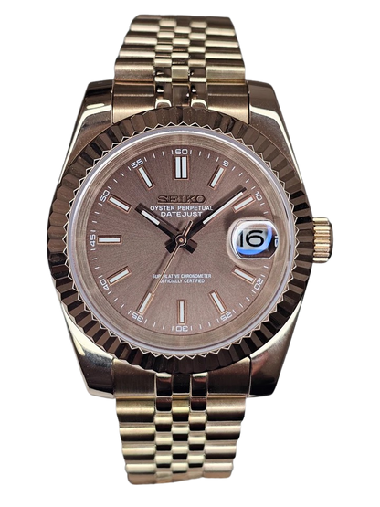 Date J Fluted - Chocolat Rose Gold