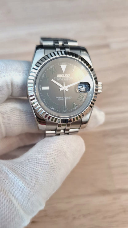 Date J Fluted - Wimbledon Black