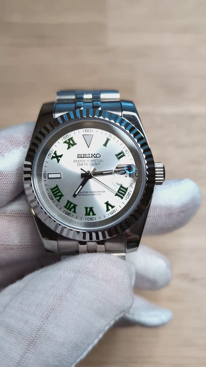 Date J Fluted - Wimbledon Silver